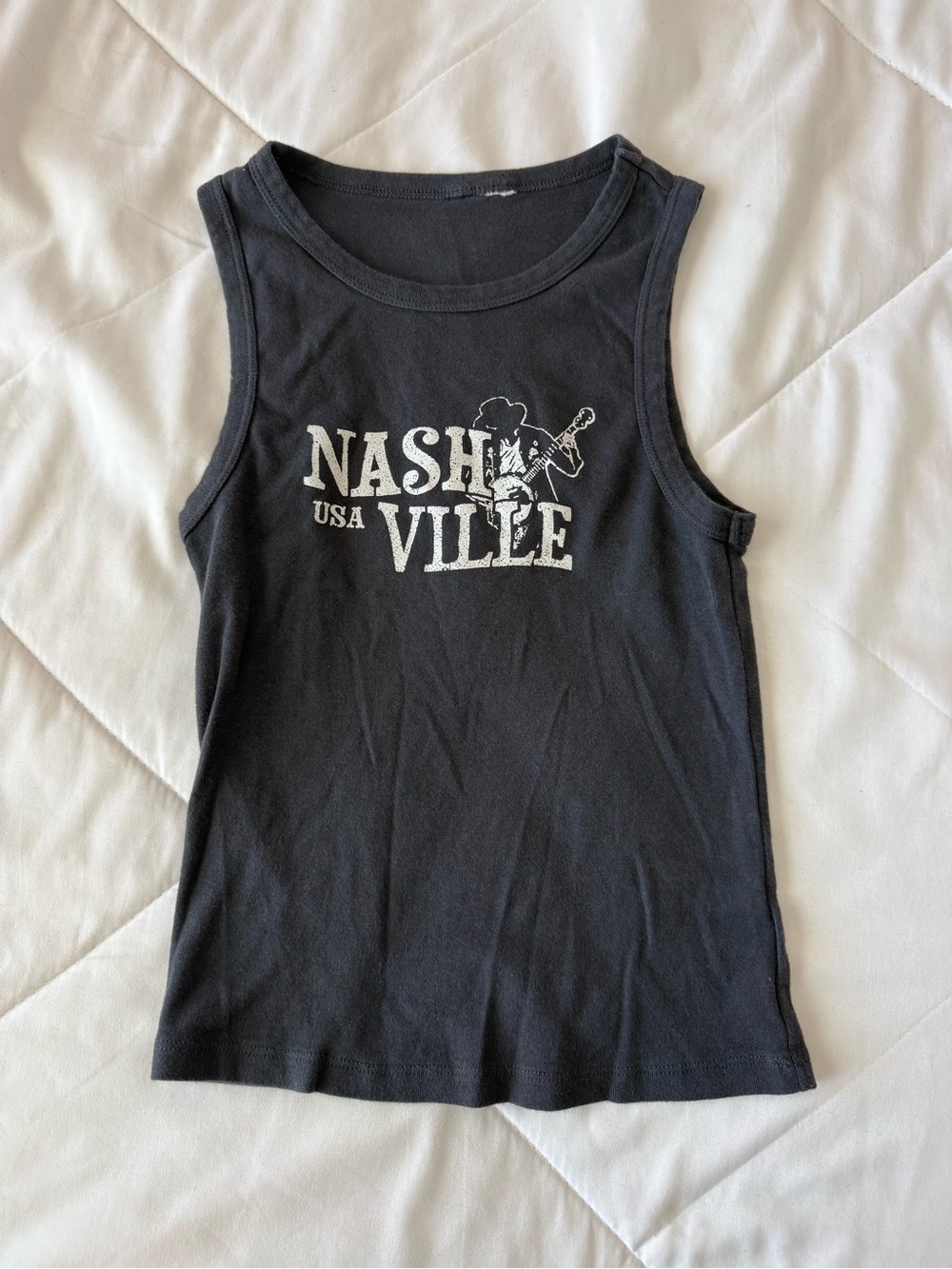 Brandy Melville Black Nashville Graphic Tank